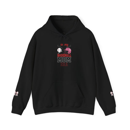 Baseball Mom Hoodie – Cozy Heavy Blend Hoodie with Personalized Sleeve - The Sideline Tribe