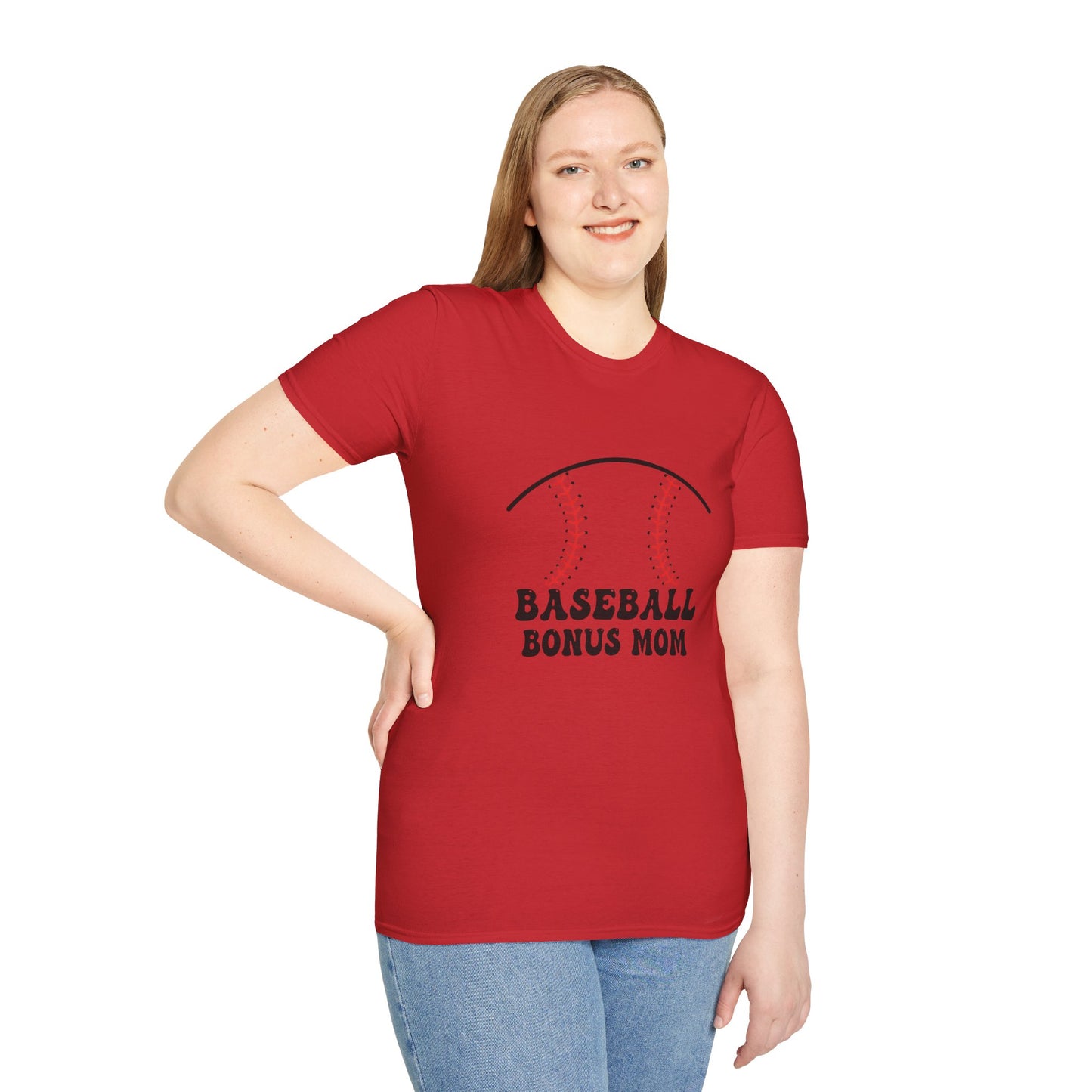 Baseball Bonus Mom Softstyle T-Shirt - The Sideline Tribe