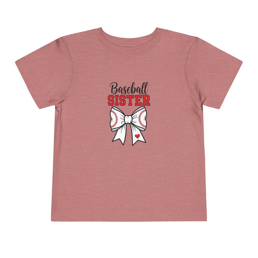 Baseball Sister Toddler Tee – Cute Kids' Short Sleeve Shirt | Soft & Comfy Game Day Wear for Little Fans