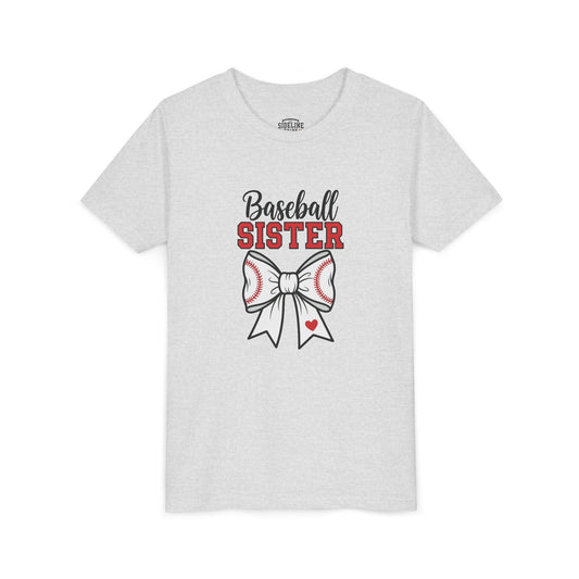 Baseball Sister Youth Short Sleeve Tee – Cute Kids Sports Shirt | Soft & Comfy Game Day Top for Young Fans