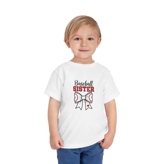 Baseball Sister Toddler Tee – Cute Kids' Short Sleeve Shirt | Soft & Comfy Game Day Wear for Little Fans