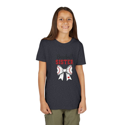 Baseball Sister Youth Short Sleeve Tee – Cute Kids Sports Shirt | Soft & Comfy Game Day Top for Young Fans