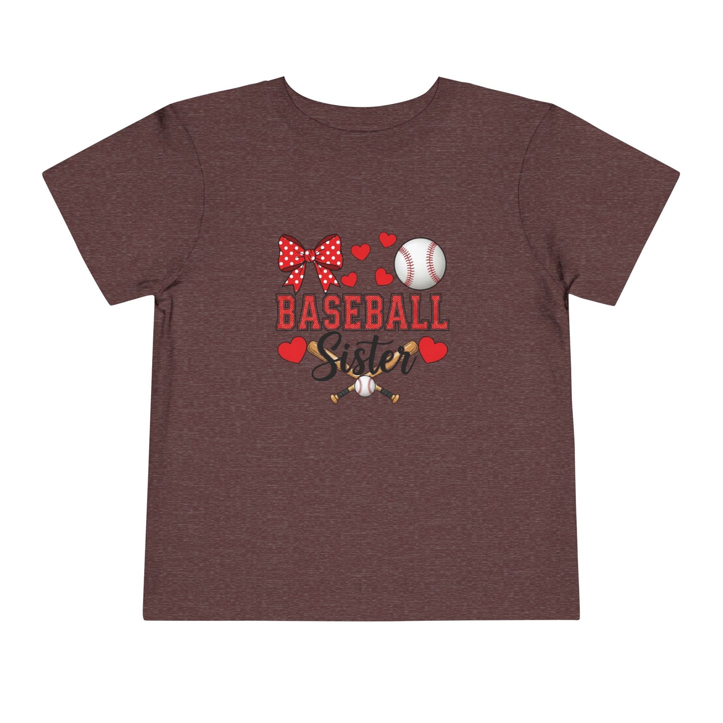 Baseball Sister Toddler Short Sleeve Tee – Soft Cotton Game Day Shirt for Little Fans | Airlume Combed Comfort