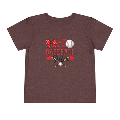 Baseball Sister Toddler Short Sleeve Tee – Soft Cotton Game Day Shirt for Little Fans | Airlume Combed Comfort
