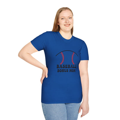 Baseball Bonus Mom Softstyle T-Shirt - The Sideline Tribe