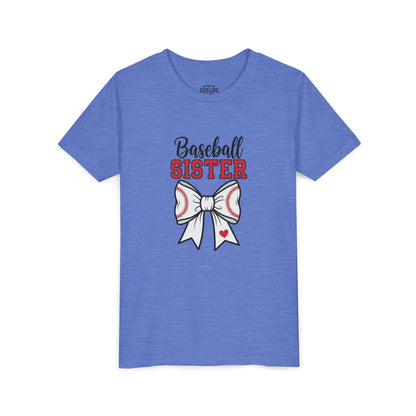Baseball Sister Youth Short Sleeve Tee – Cute Kids Sports Shirt | Soft & Comfy Game Day Top for Young Fans
