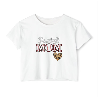 Baseball Mom Festival Crop Top – In My Baseball Mom Era Scoop Neck Tee | Lightweight Raw Hem Crop Shirt | Trendy Game Day Apparel