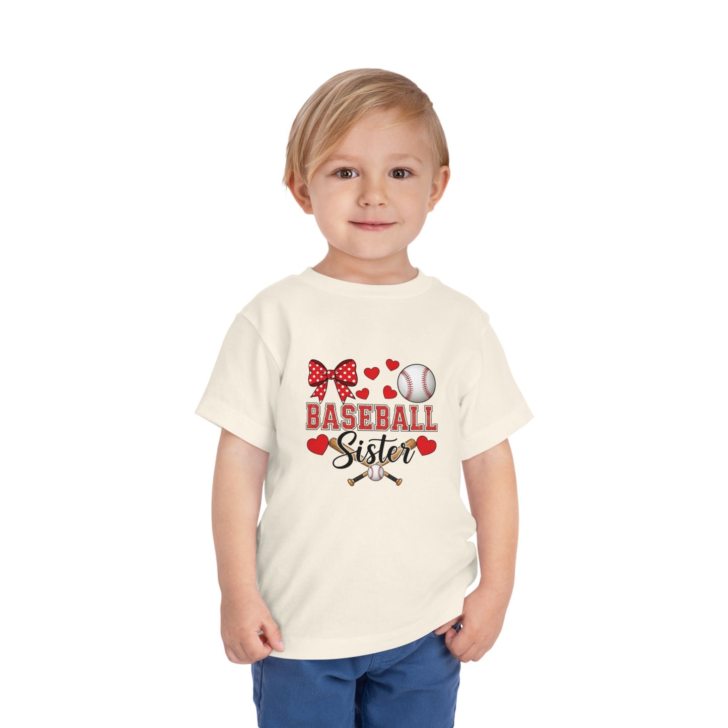 Baseball Sister Toddler Short Sleeve Tee – Soft Cotton Game Day Shirt for Little Fans | Airlume Combed Comfort