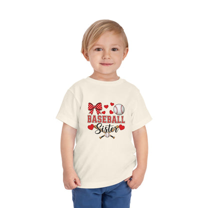 Baseball Sister Toddler Short Sleeve Tee – Soft Cotton Game Day Shirt for Little Fans | Airlume Combed Comfort