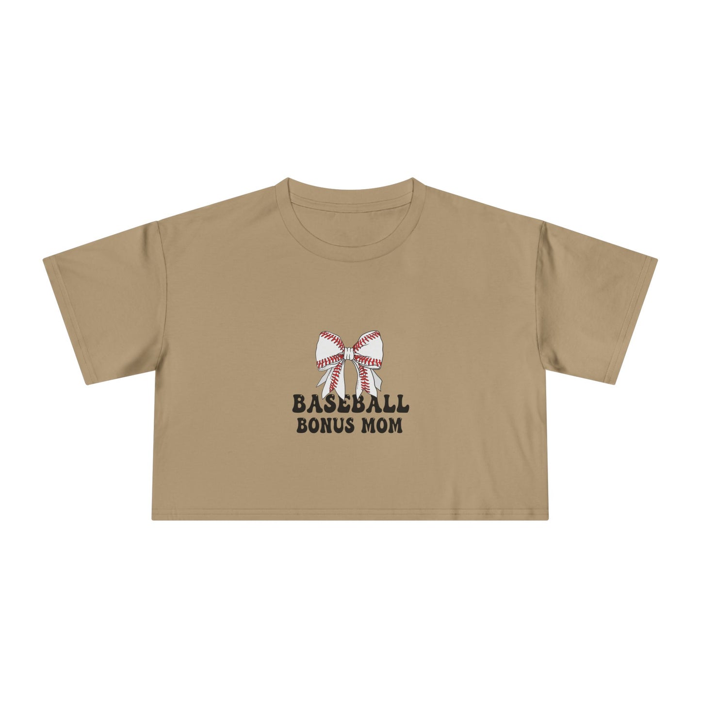 Baseball Bonus Mom Women's Crop Tee - The Sideline Tribe