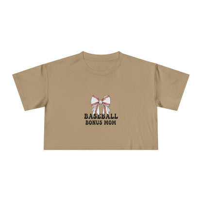 Baseball Bonus Mom Women's Crop Tee - The Sideline Tribe