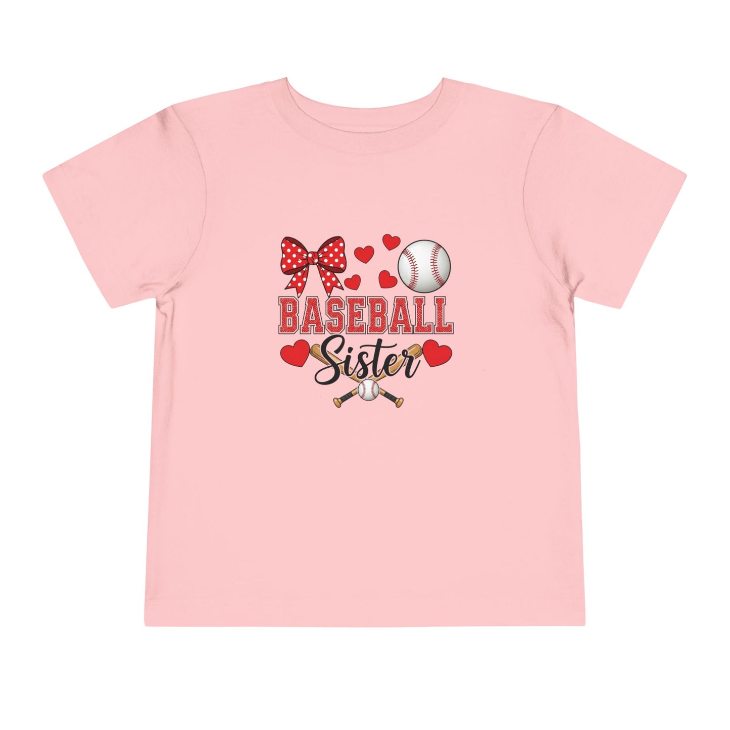 Baseball Sister Toddler Short Sleeve Tee – Soft Cotton Game Day Shirt for Little Fans | Airlume Combed Comfort