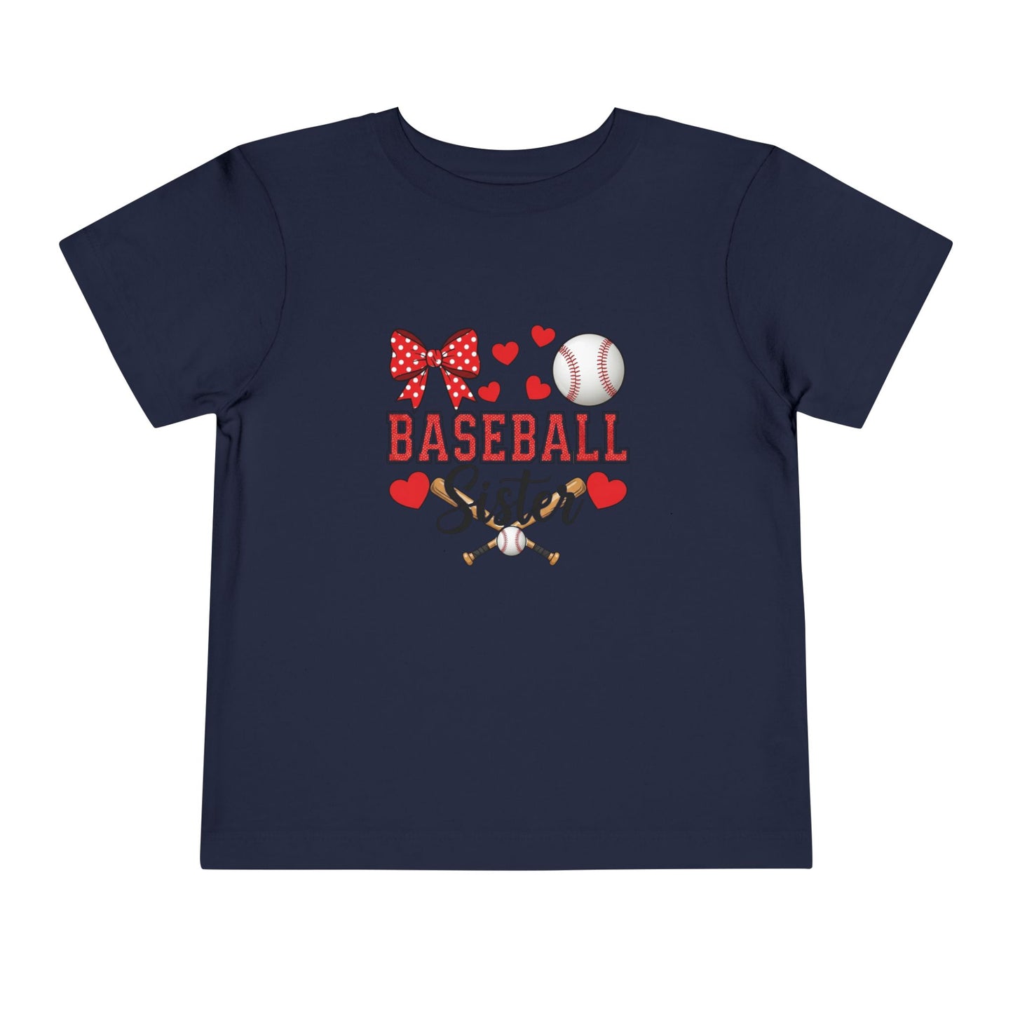 Baseball Sister Toddler Short Sleeve Tee – Soft Cotton Game Day Shirt for Little Fans | Airlume Combed Comfort