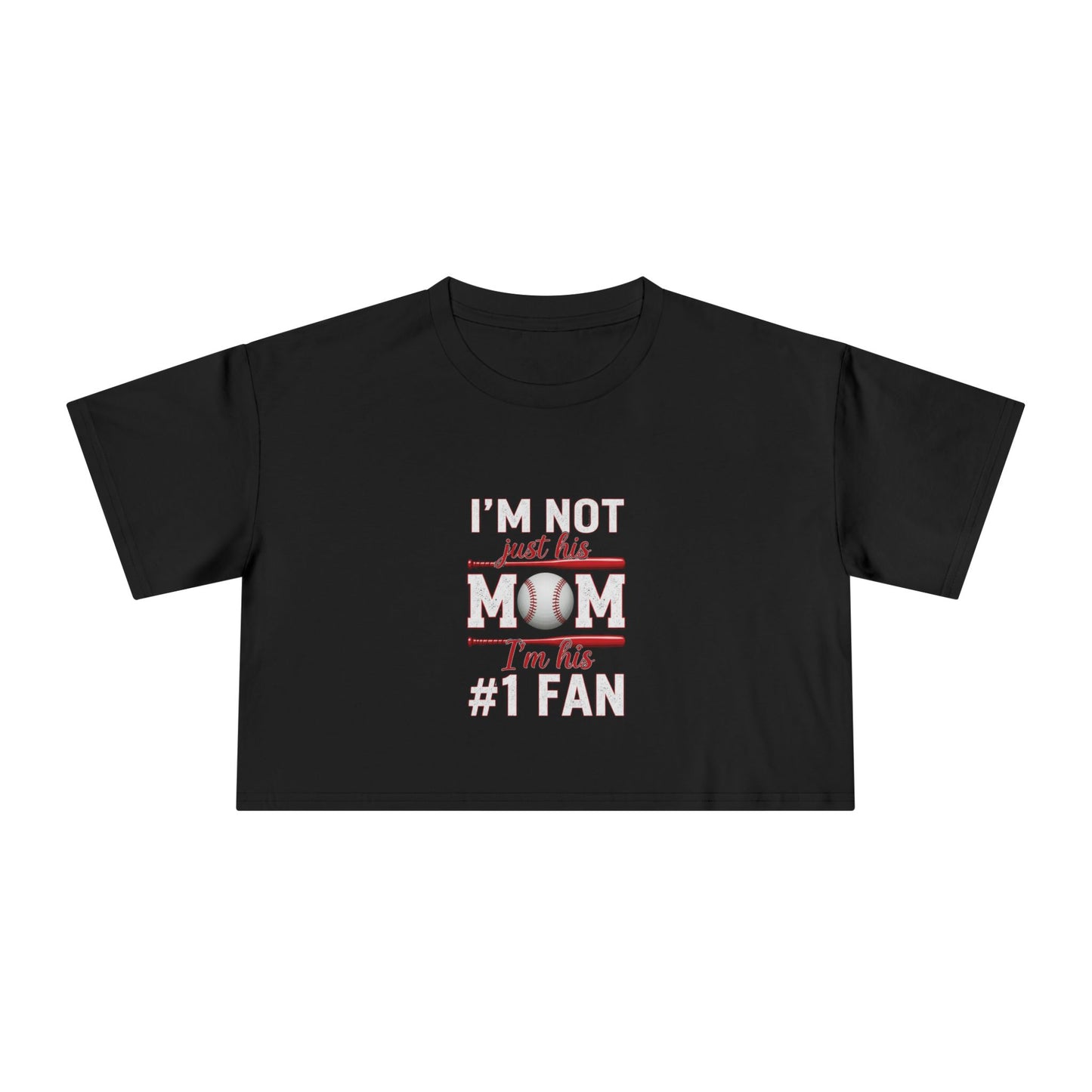 Mom’s #1 Fan Crop Tee – Relaxed Fit Women’s Crop Top | Soft Combed Cotton Game Day Shirt | Trendy Sports Mom Apparel