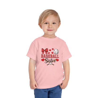 Baseball Sister Toddler Short Sleeve Tee – Soft Cotton Game Day Shirt for Little Fans | Airlume Combed Comfort