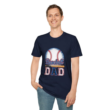 Baseball Dad Unisex Softstyle T-Shirt | Classic Game Day Tee | Premium Ring-Spun Cotton