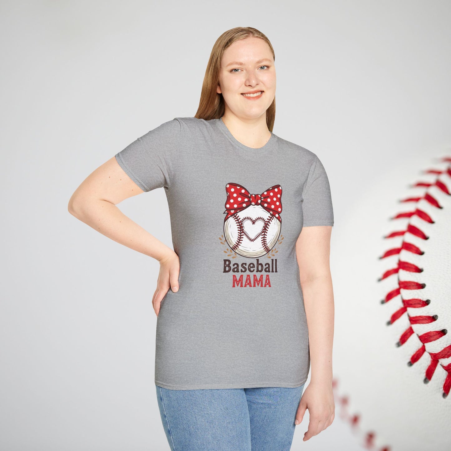 Baseball Mom Softstyle T-Shirt – Premium Game Day Tee for Sports Fans - The Sideline Tribe