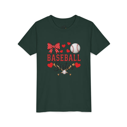 Baseball Sister Youth Tee – Cute Sports Fan Shirt for Girls | Soft Airlume Cotton Kids T-Shirt | Game Day Outfit