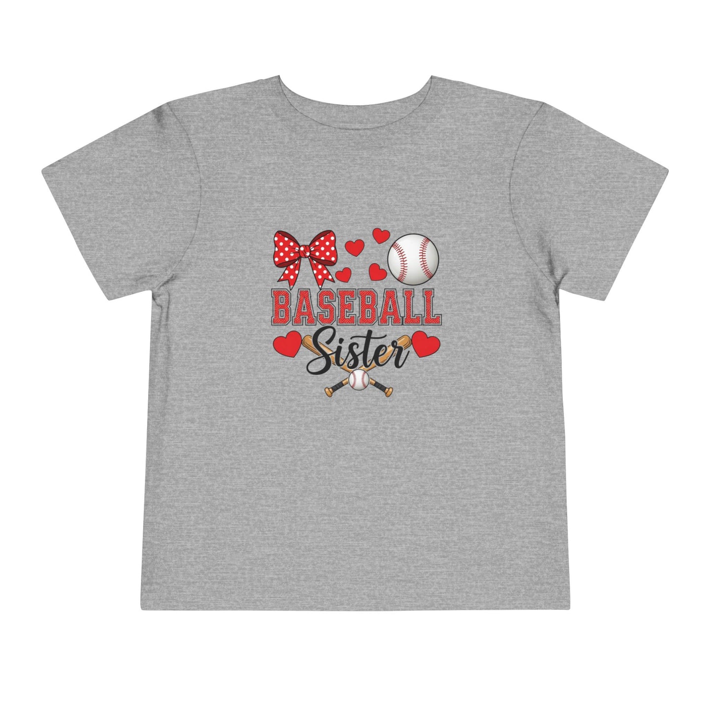 Baseball Sister Toddler Short Sleeve Tee – Soft Cotton Game Day Shirt for Little Fans | Airlume Combed Comfort