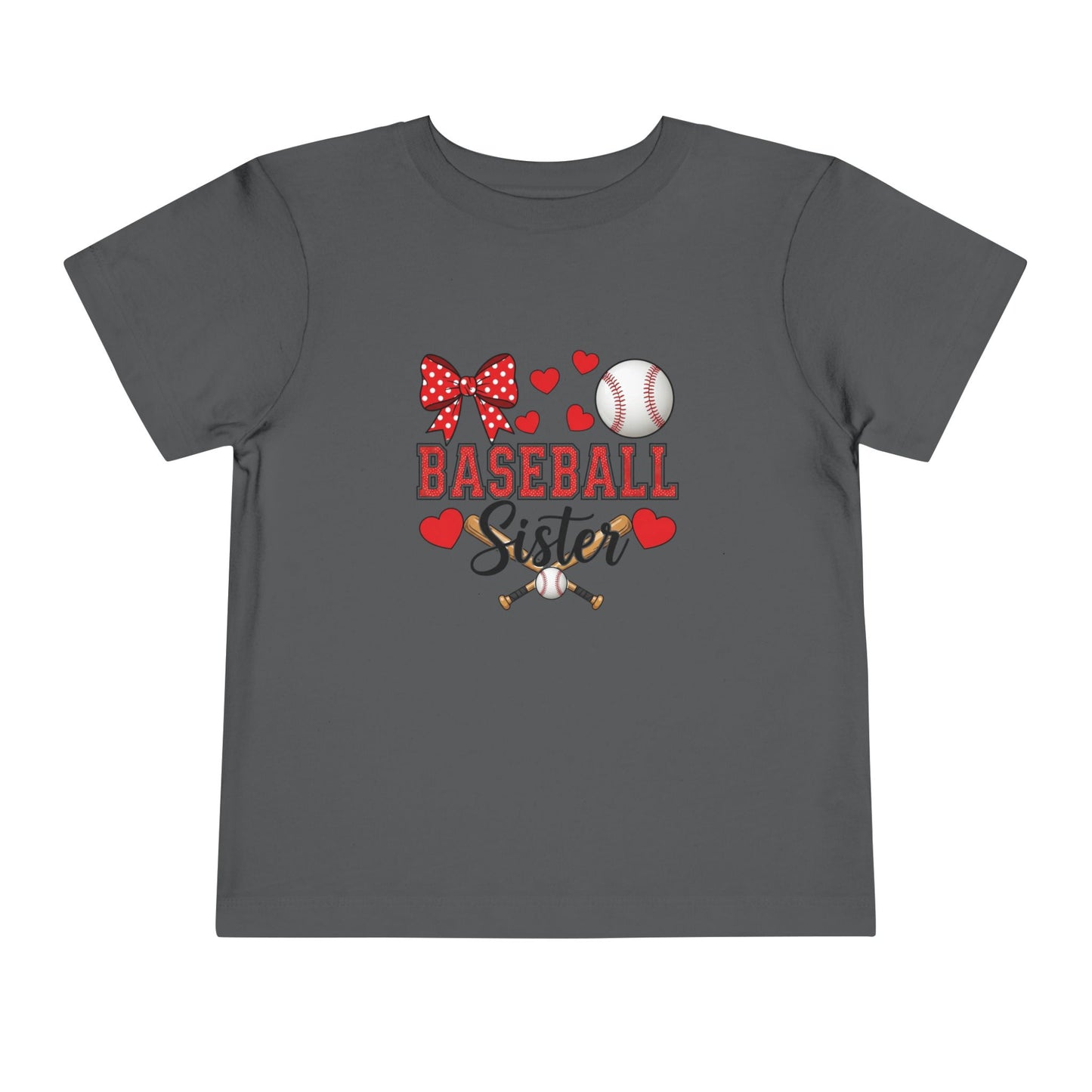 Baseball Sister Toddler Short Sleeve Tee – Soft Cotton Game Day Shirt for Little Fans | Airlume Combed Comfort