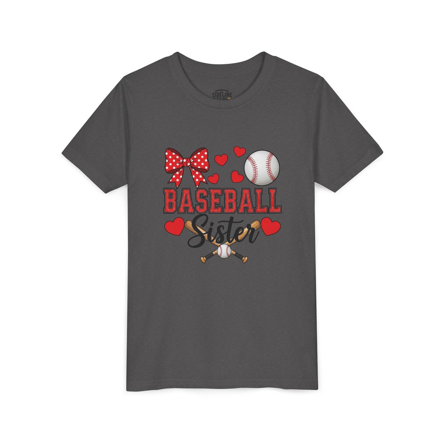Baseball Sister Youth Tee – Cute Sports Fan Shirt for Girls | Soft Airlume Cotton Kids T-Shirt | Game Day Outfit