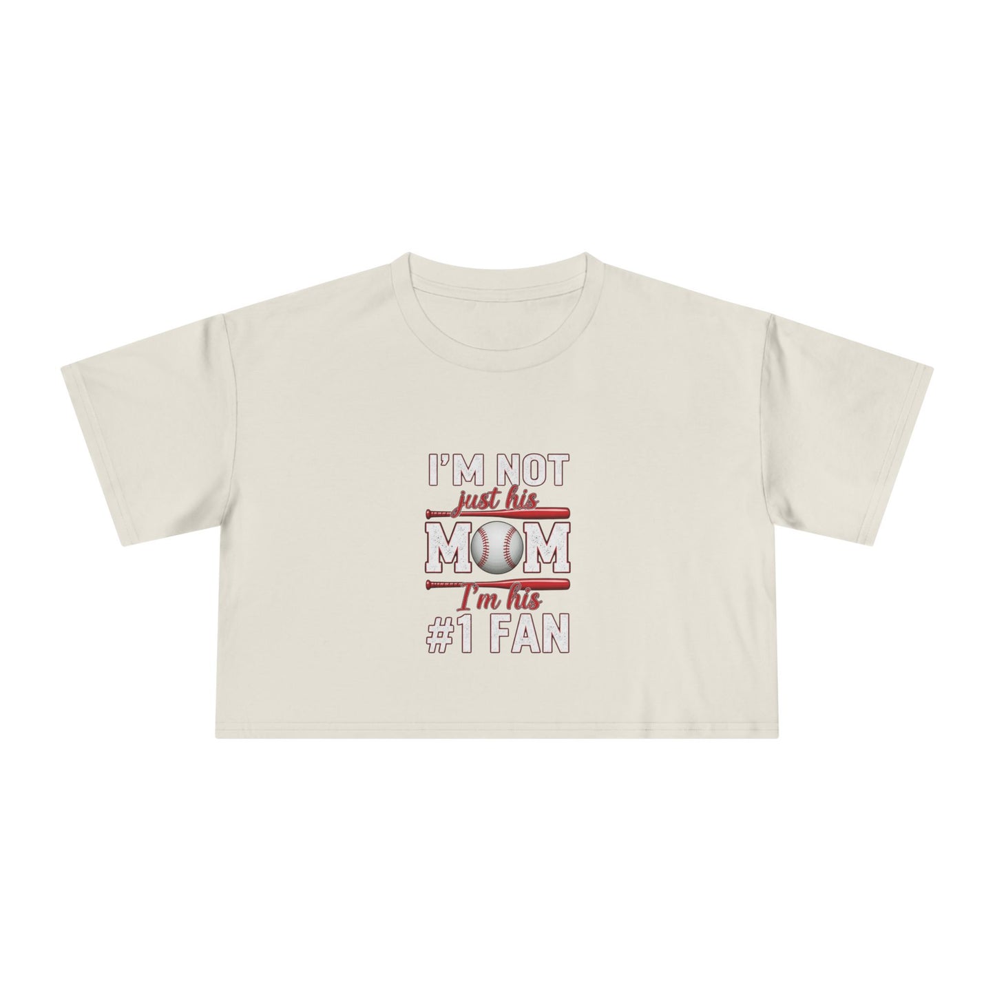 Mom’s #1 Fan Crop Tee – Relaxed Fit Women’s Crop Top | Soft Combed Cotton Game Day Shirt | Trendy Sports Mom Apparel