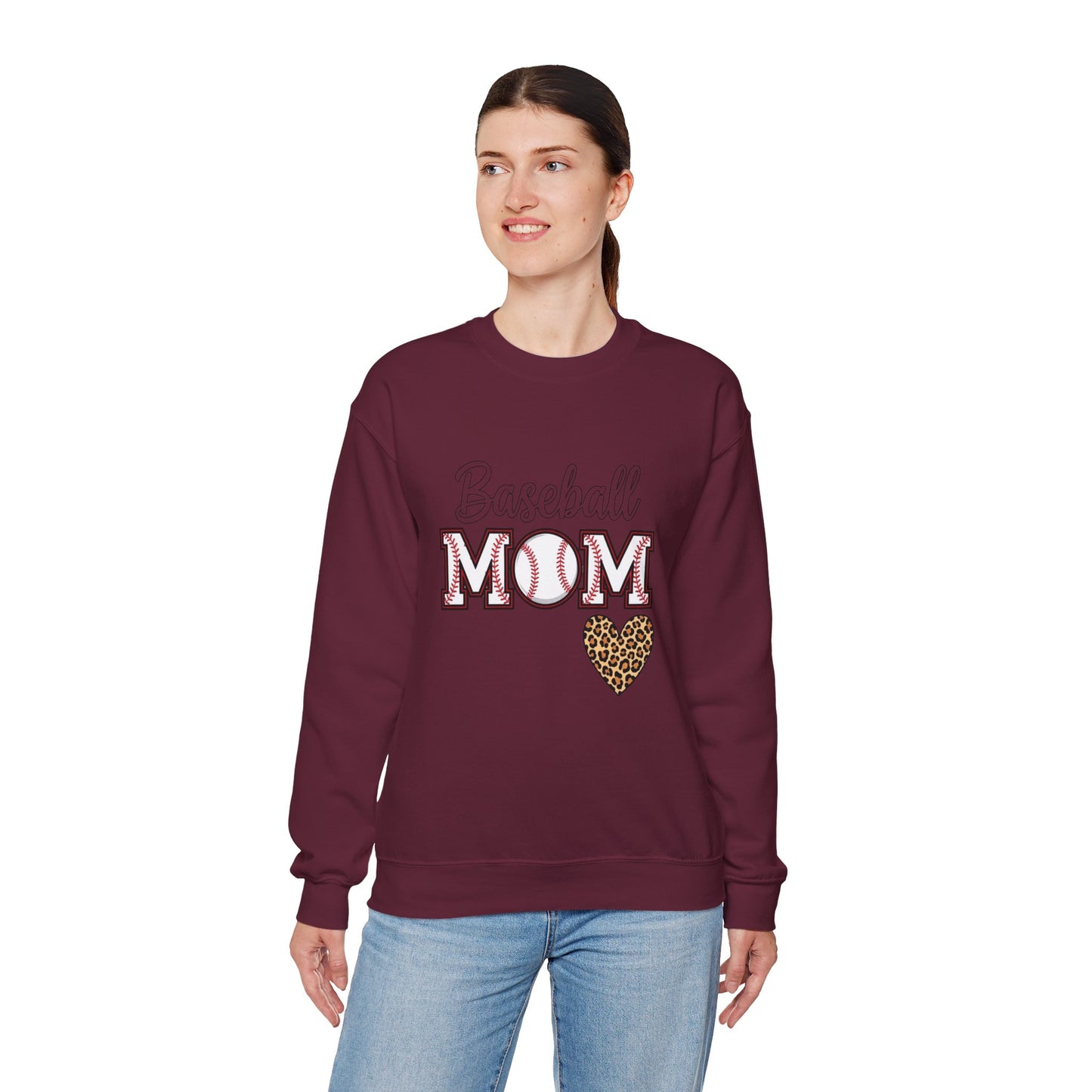 Baseball Mom Crewneck Sweatshirt – Cozy Game Day Pullover | Classic Sports Mom Sweater | Warm Team Spirit Apparel