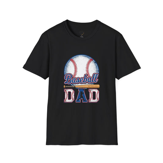 Baseball Dad Unisex Softstyle T-Shirt | Classic Game Day Tee | Premium Ring-Spun Cotton
