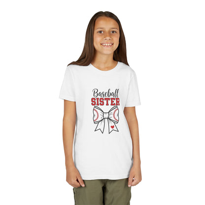Baseball Sister Youth Short Sleeve Tee – Cute Kids Sports Shirt | Soft & Comfy Game Day Top for Young Fans