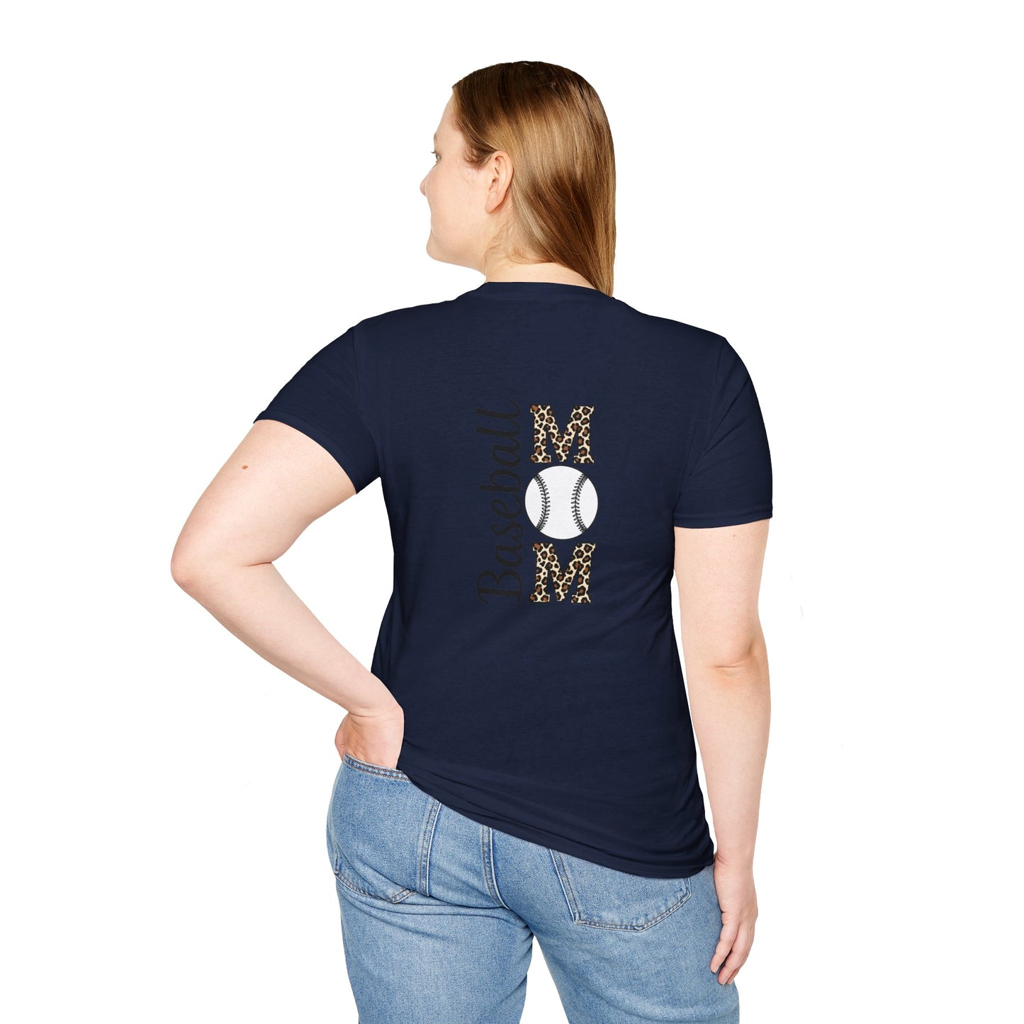 Leopard Print Baseball Mom T-Shirt – Personalized Game Day Style | Fierce & Fun Spirit Wear