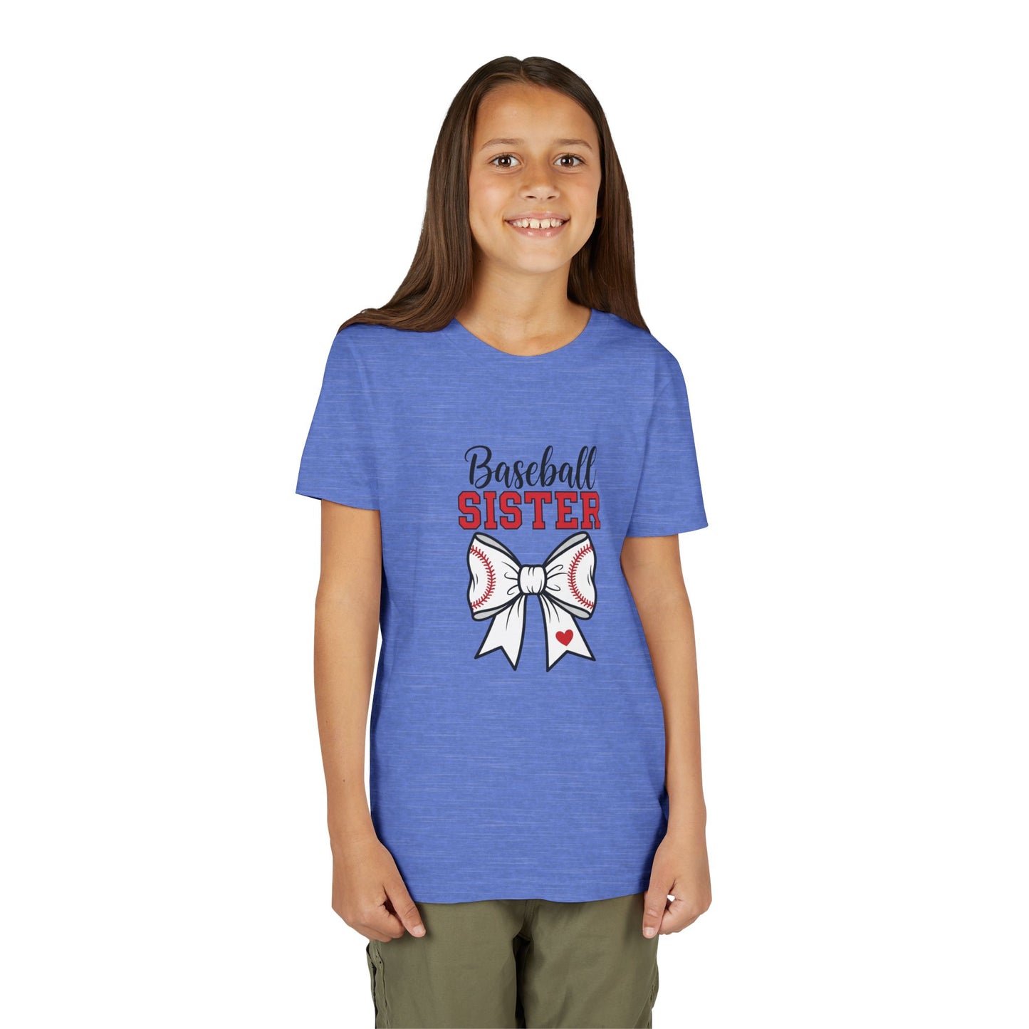 Baseball Sister Youth Short Sleeve Tee – Cute Kids Sports Shirt | Soft & Comfy Game Day Top for Young Fans