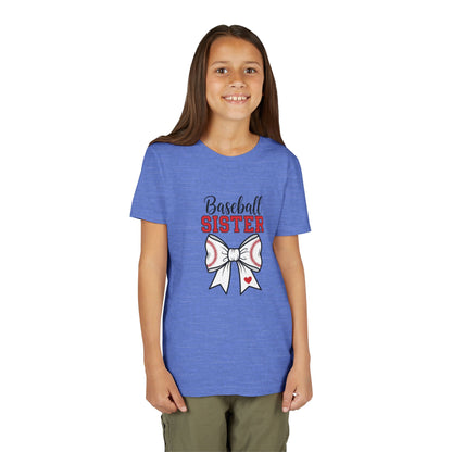 Baseball Sister Youth Short Sleeve Tee – Cute Kids Sports Shirt | Soft & Comfy Game Day Top for Young Fans