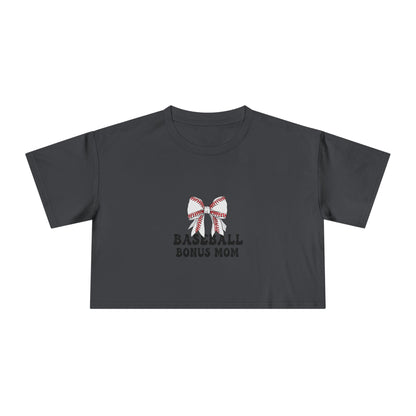 Baseball Bonus Mom Women's Crop Tee - The Sideline Tribe