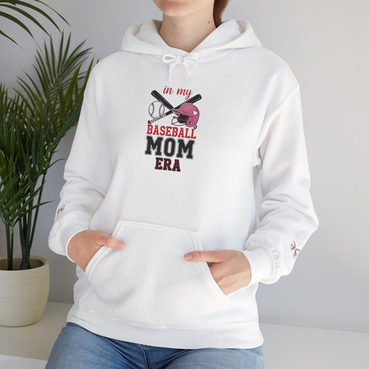 Baseball Mom Hoodie – Cozy Heavy Blend Hoodie with Personalized Sleeve - The Sideline Tribe
