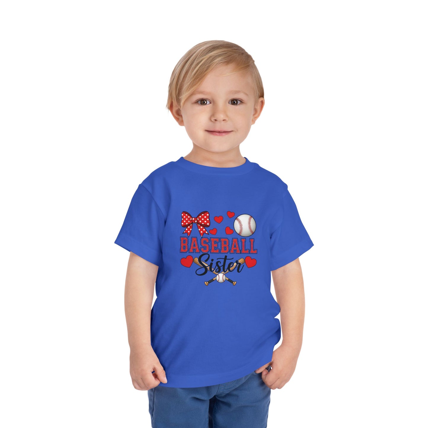 Baseball Sister Toddler Short Sleeve Tee – Soft Cotton Game Day Shirt for Little Fans | Airlume Combed Comfort