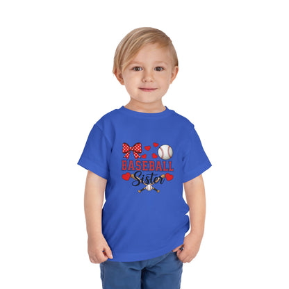 Baseball Sister Toddler Short Sleeve Tee – Soft Cotton Game Day Shirt for Little Fans | Airlume Combed Comfort