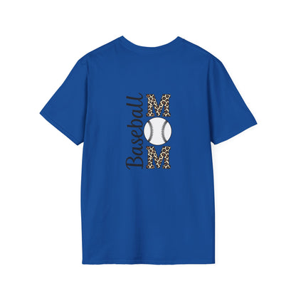 Leopard Print Baseball Mom T-Shirt – Personalized Game Day Style | Fierce & Fun Spirit Wear