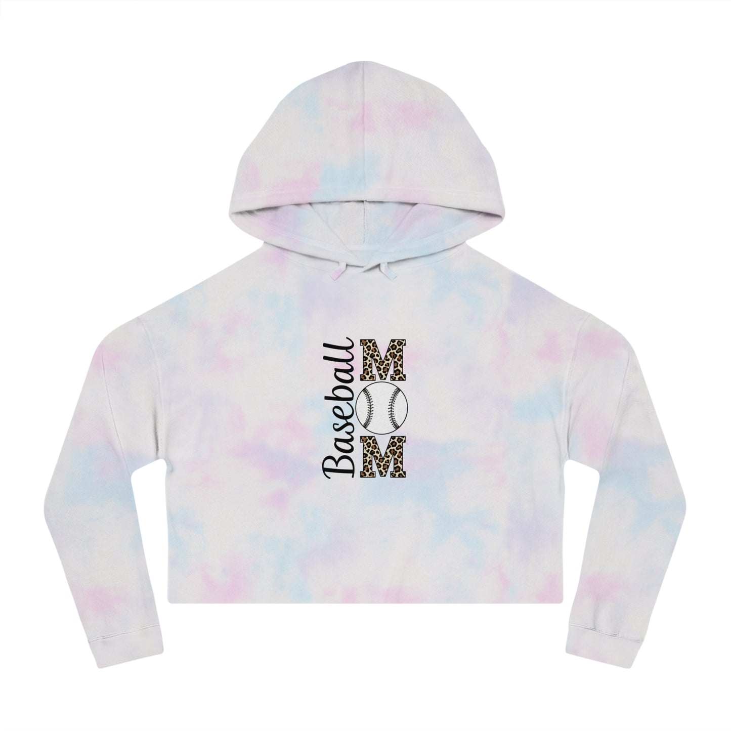 Leopard Print Baseball Mom Cropped Hoodie – Trendy Cropped Game Day Sweatshirt | Cozy Cotton-Poly Blend | Fierce Sports Mom Style