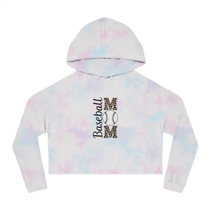 Leopard Print Baseball Mom Cropped Hoodie – Trendy Cropped Game Day Sweatshirt | Cozy Cotton-Poly Blend | Fierce Sports Mom Style