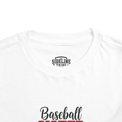 Baseball Sister Toddler Tee – Cute Kids' Short Sleeve Shirt | Soft & Comfy Game Day Wear for Little Fans