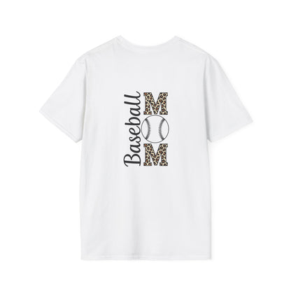 Leopard Print Baseball Mom T-Shirt – Personalized Game Day Style | Fierce & Fun Spirit Wear