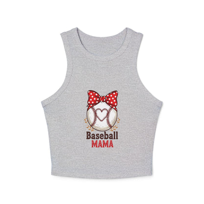 Baseball Mom Micro Rib Racer Tank Top – Fitted Game Day Apparel - The Sideline Tribe