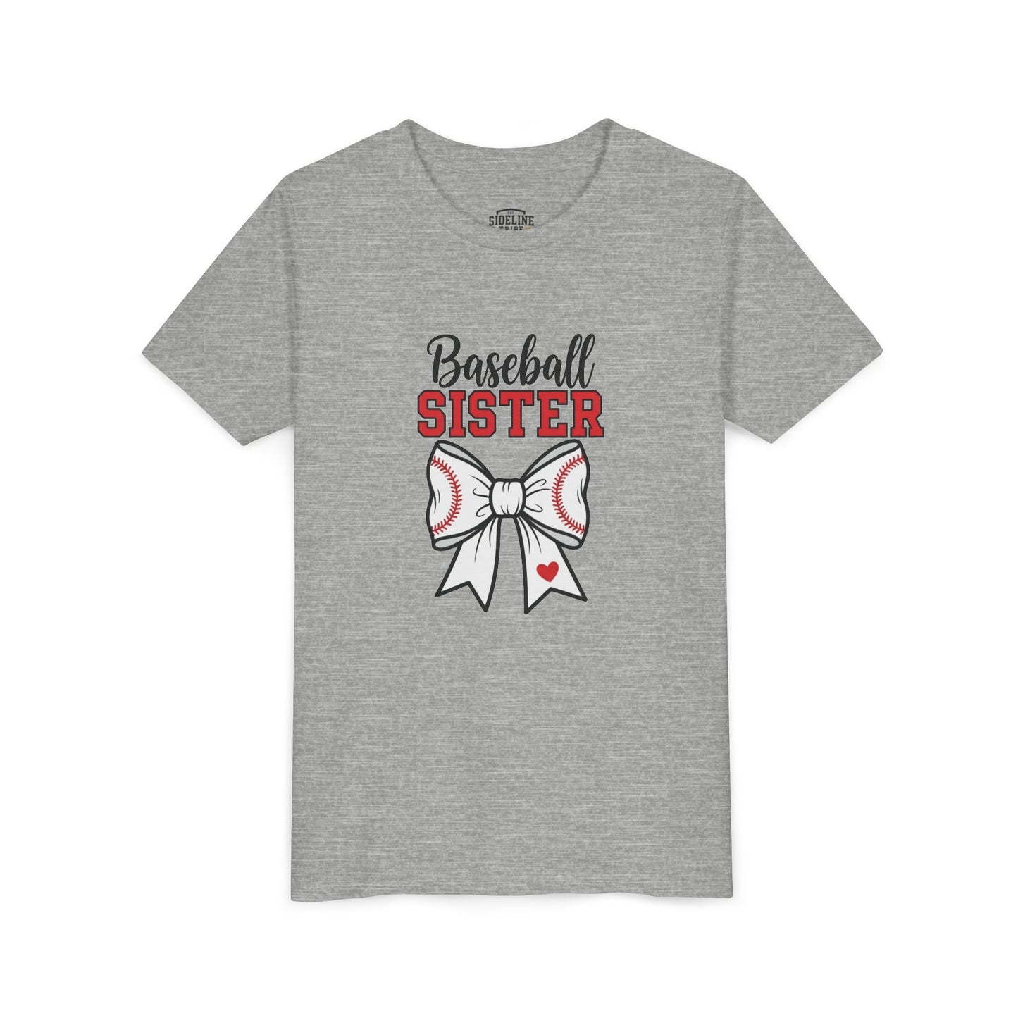 Baseball Sister Youth Short Sleeve Tee – Cute Kids Sports Shirt | Soft & Comfy Game Day Top for Young Fans