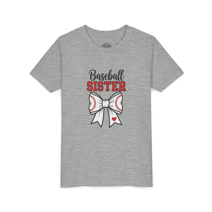 Baseball Sister Youth Short Sleeve Tee – Cute Kids Sports Shirt | Soft & Comfy Game Day Top for Young Fans