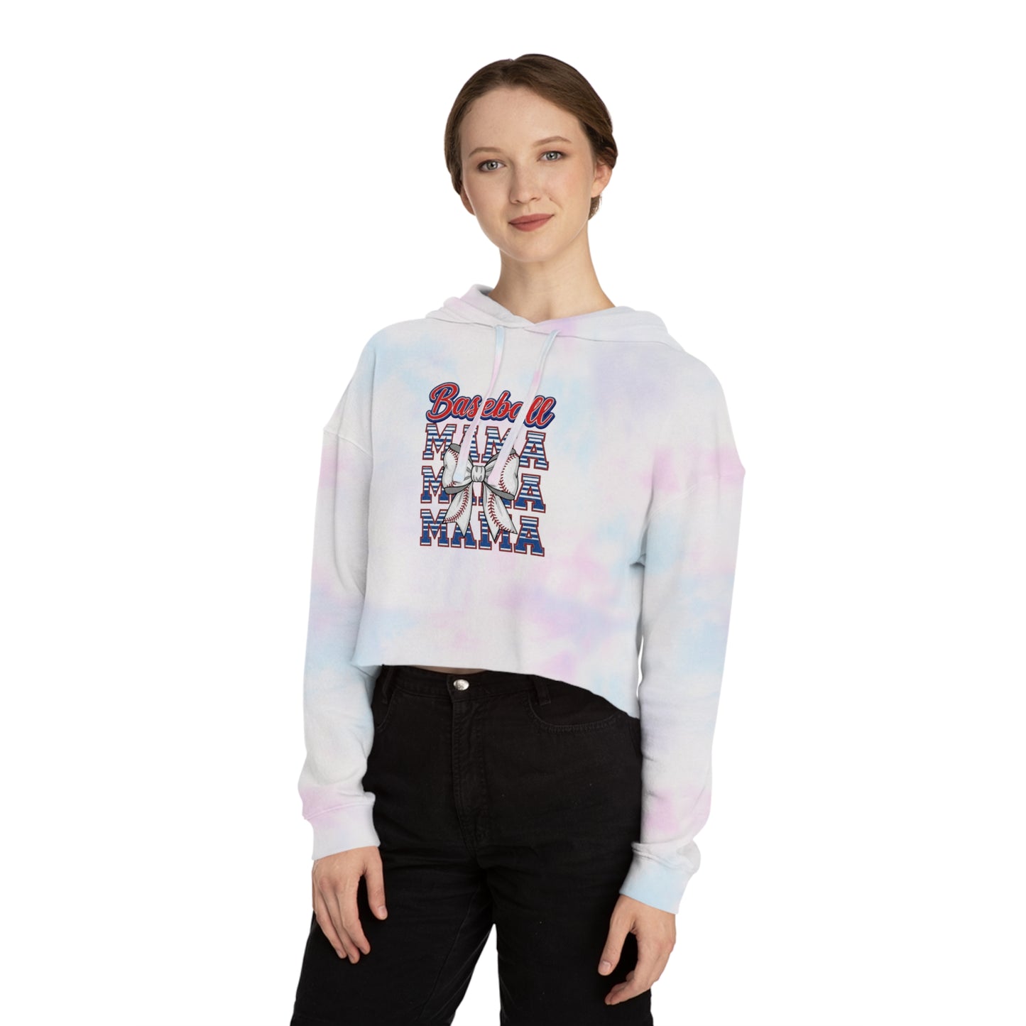 Baseball Mama Cropped Hooded Sweatshirt