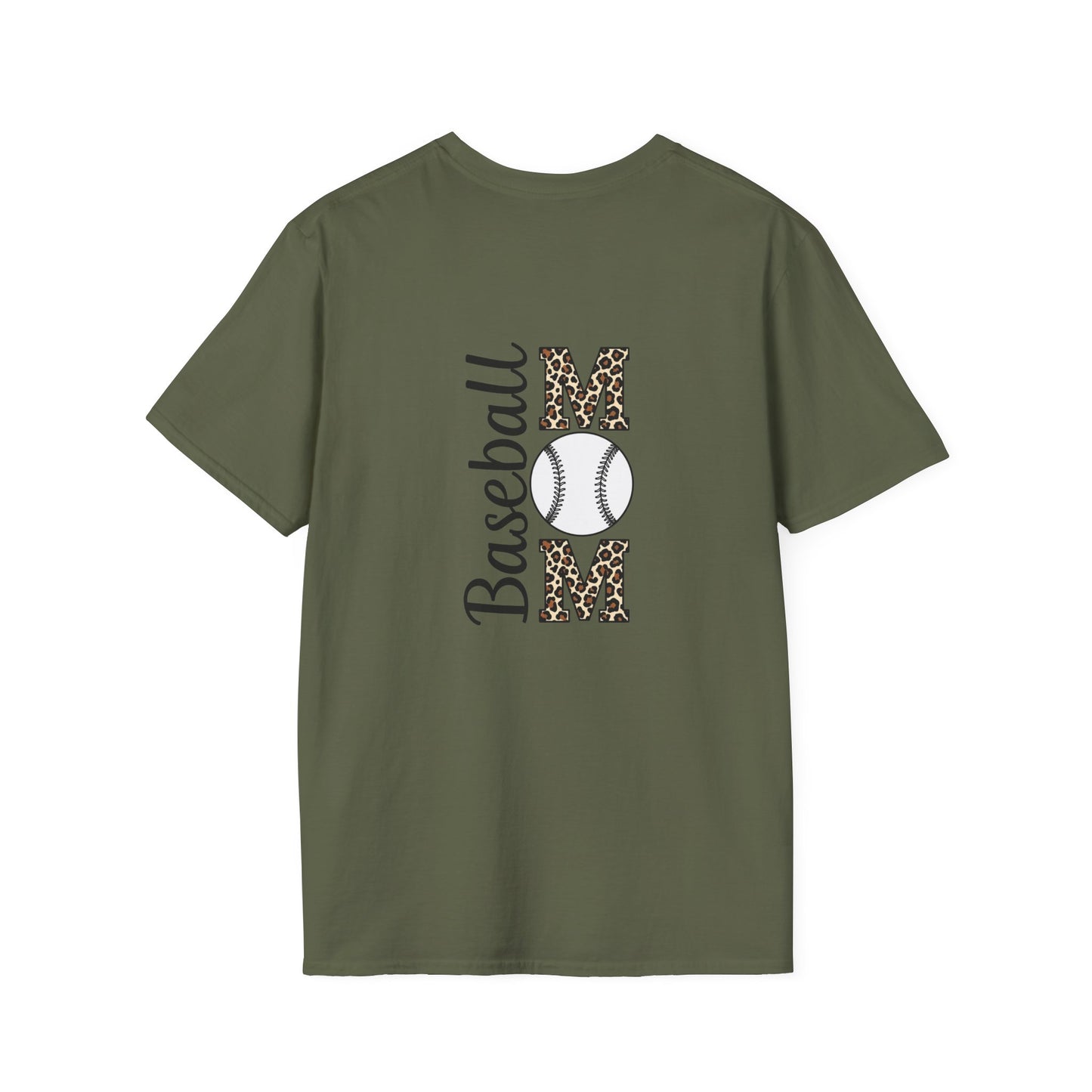Leopard Print Baseball Mom T-Shirt – Personalized Game Day Style | Fierce & Fun Spirit Wear