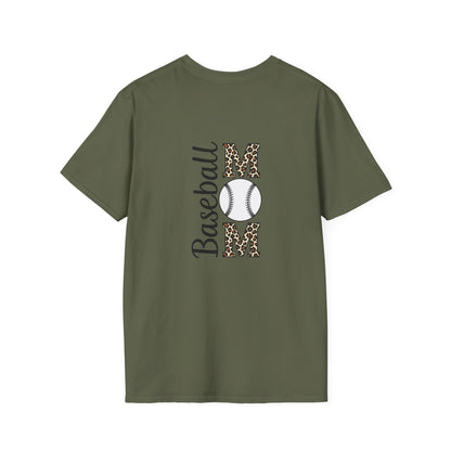 Leopard Print Baseball Mom T-Shirt – Personalized Game Day Style | Fierce & Fun Spirit Wear