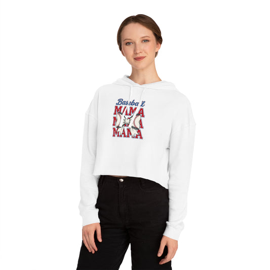 Baseball Mom Cropped Hoodie – Trendy & Cozy Game Day Sweatshirt - The Sideline Tribe