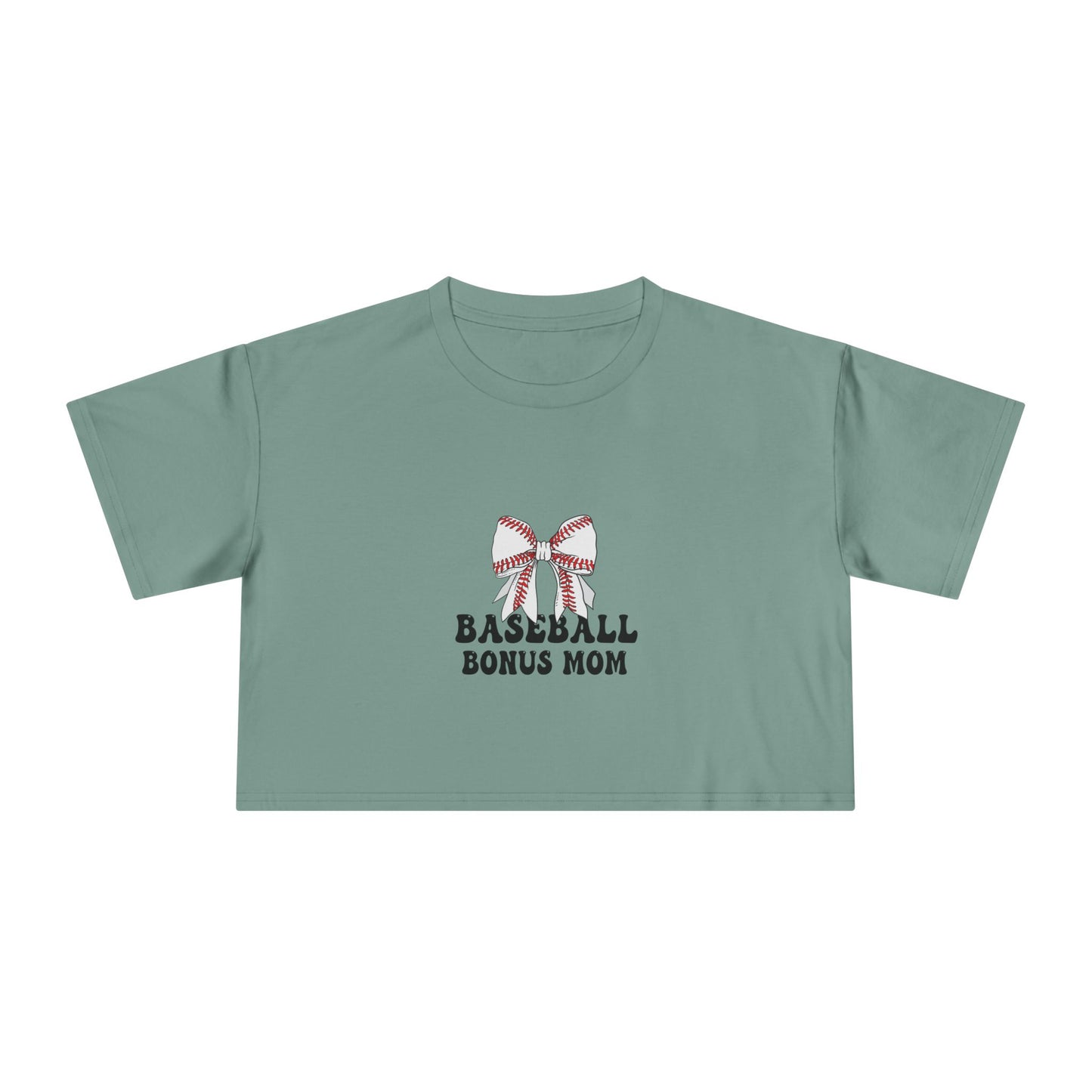 Baseball Bonus Mom Women's Crop Tee - The Sideline Tribe