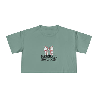 Baseball Bonus Mom Women's Crop Tee - The Sideline Tribe